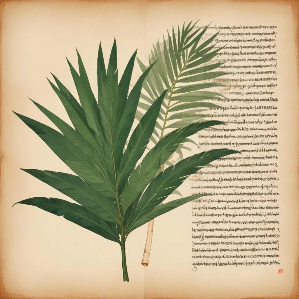 Ancient palm leaf manuscript with Sanskrit text, symbolizing wisdom traditions