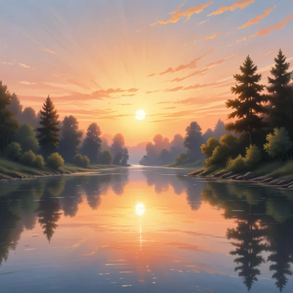 Sunrise over a calm river, symbolizing hope and continuity beyond tragedy