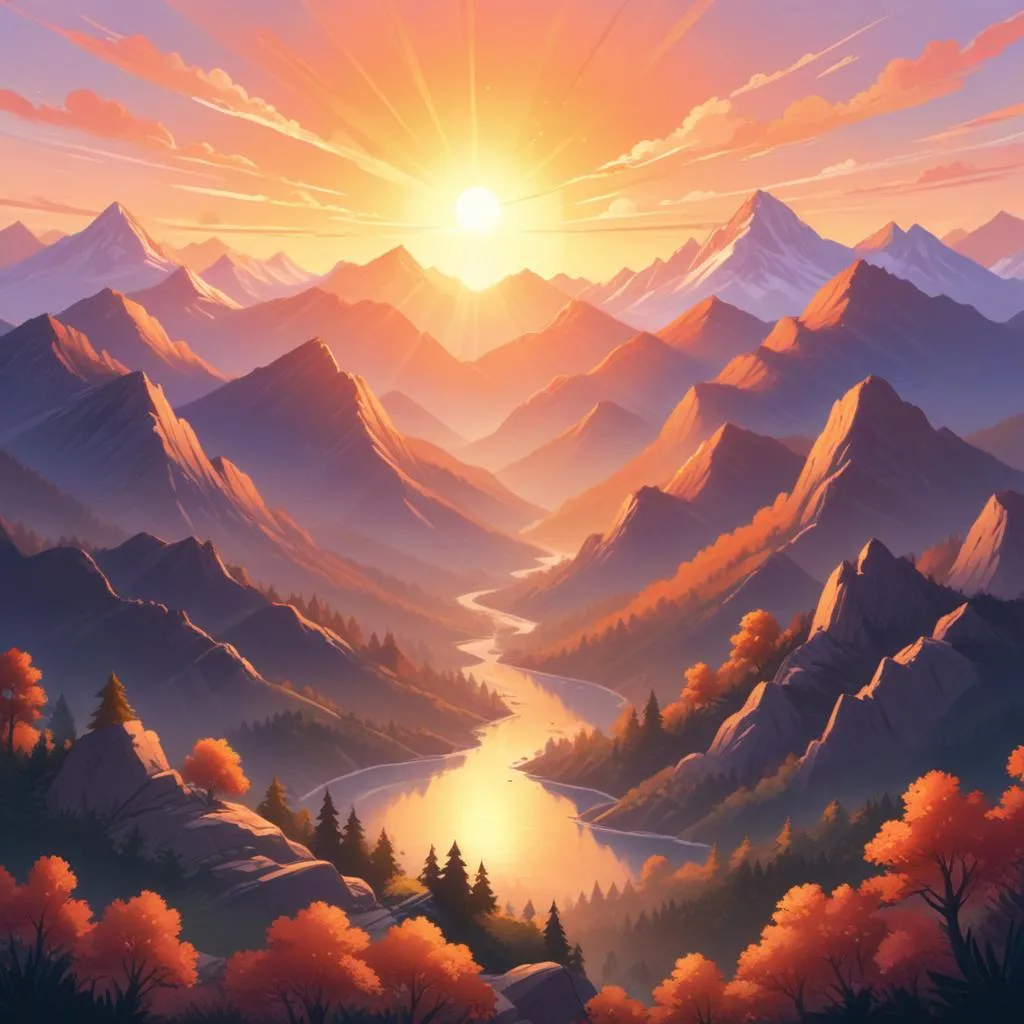 Sunrise over mountains symbolizing new beginnings and unity
